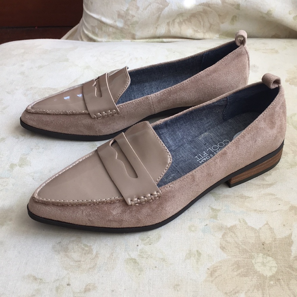 Dr. Scholl's Beige Suede & Patent Loafers